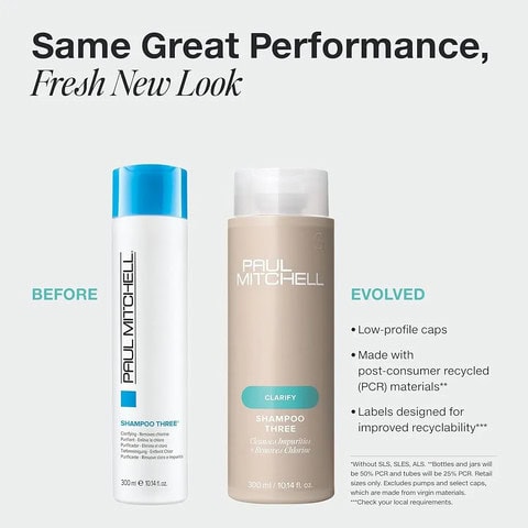 שמפו THREE מסיר כלור 300 מ"ל פול מיטשל PAUL MITCHELL