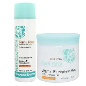 שמפו 1L אורגני ללא מלחים + מסכה ויטמין E | קווה קווה KAVA KAVA