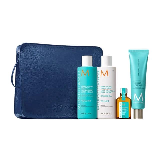 מארז VOLUME להענקת נפח לשיער הכולל תיק וקרם ידיים MOROCCANOIL