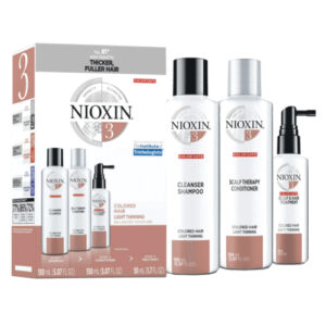 ערכת טיפול נגד נשירה לשיער דק וצבוע ניוקסין NO3 שמפו, קונדישינר וספריי NIOXIN