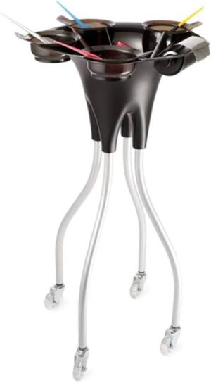 עגלת שירות תמנון לצביעת שיער ונייר כסף למספרה - 5 תאים