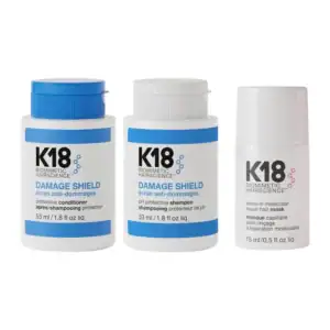 K18 מסכה לתיקון 15ML + שמפו ומרכך מוקטנים להגנה ושיקום השיער | קיי 18